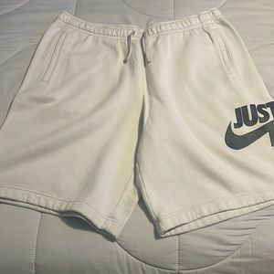 Cream Nike sweat shorts